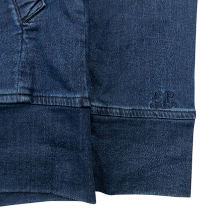 2014 CP Company Goggle Hood Future Fleece Isko Denim Jacket Size M