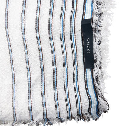 Vintage 2000s Gucci Striped Monogram Scarf