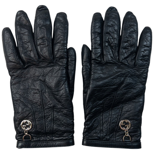 Vintage 2000s Gucci Leather Womens Gloves