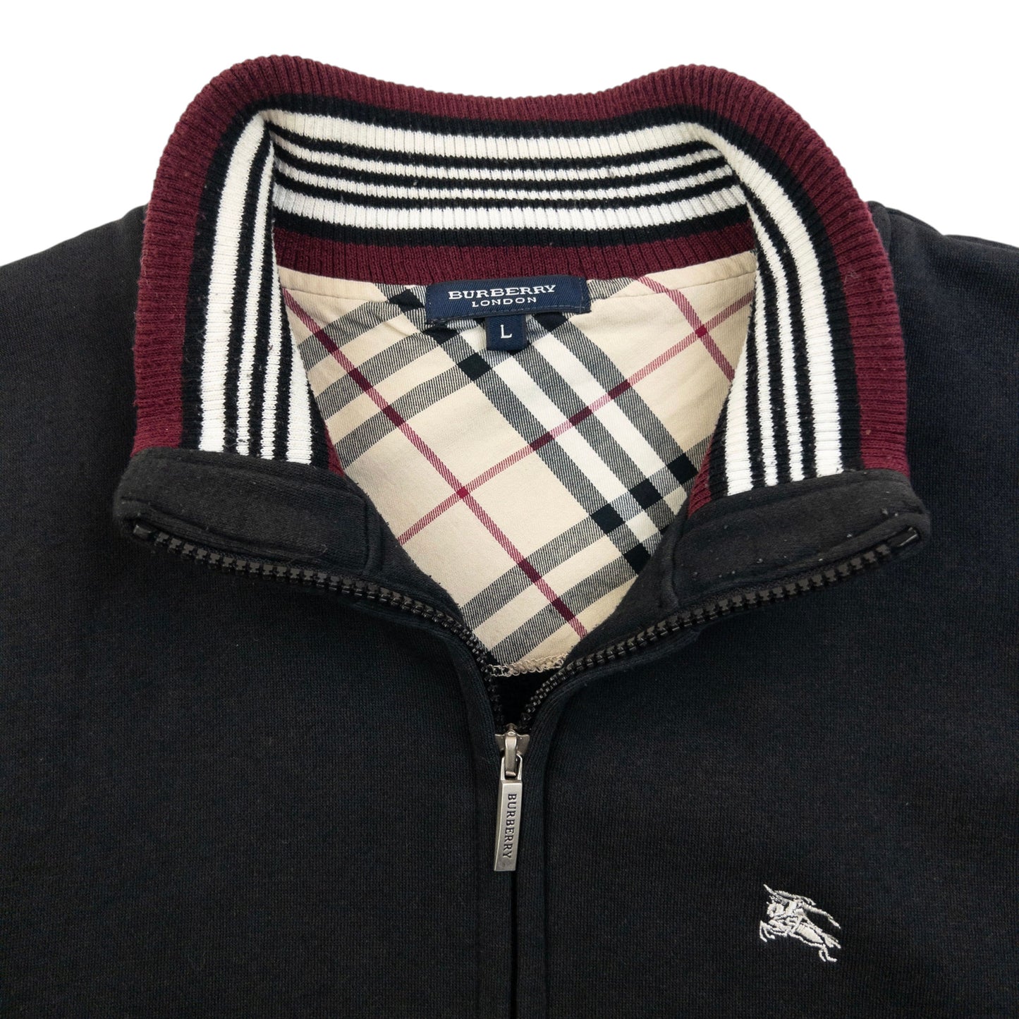 Vintage 2000s Burberry Zip Up Sweatshirt Size S