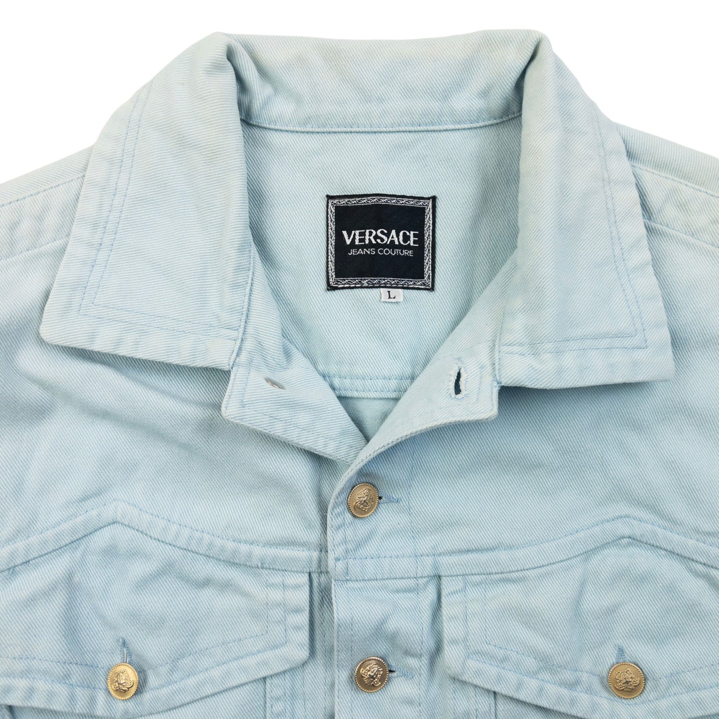 Vintage 90s Versace Jeans Couture Button Up Denim Jacket Size S