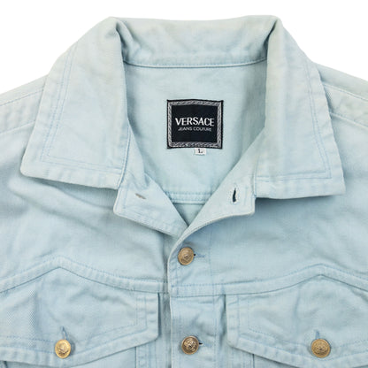 Vintage 90s Versace Jeans Couture Button Up Denim Jacket Size S