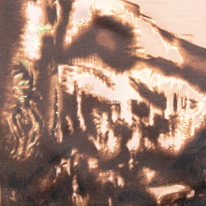 Vintage FW2004 Prada Ruched Pleat Landscape And Temple Skirt Womens Size W28