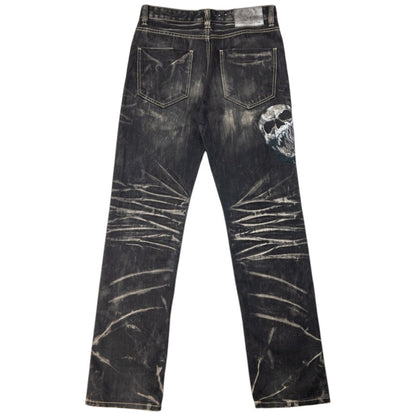 Vintage Big Train Embroidered Skull Japanese Denim Jeans Size W30