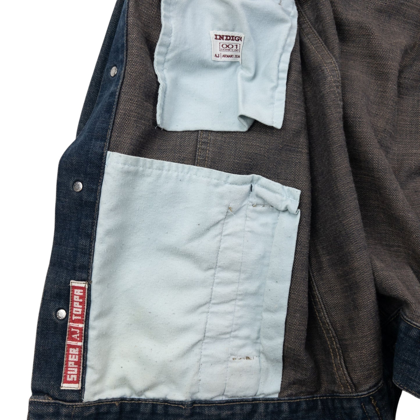 Vintage Armani Jeans Super Toppa Button Up Denim Jacket Size S