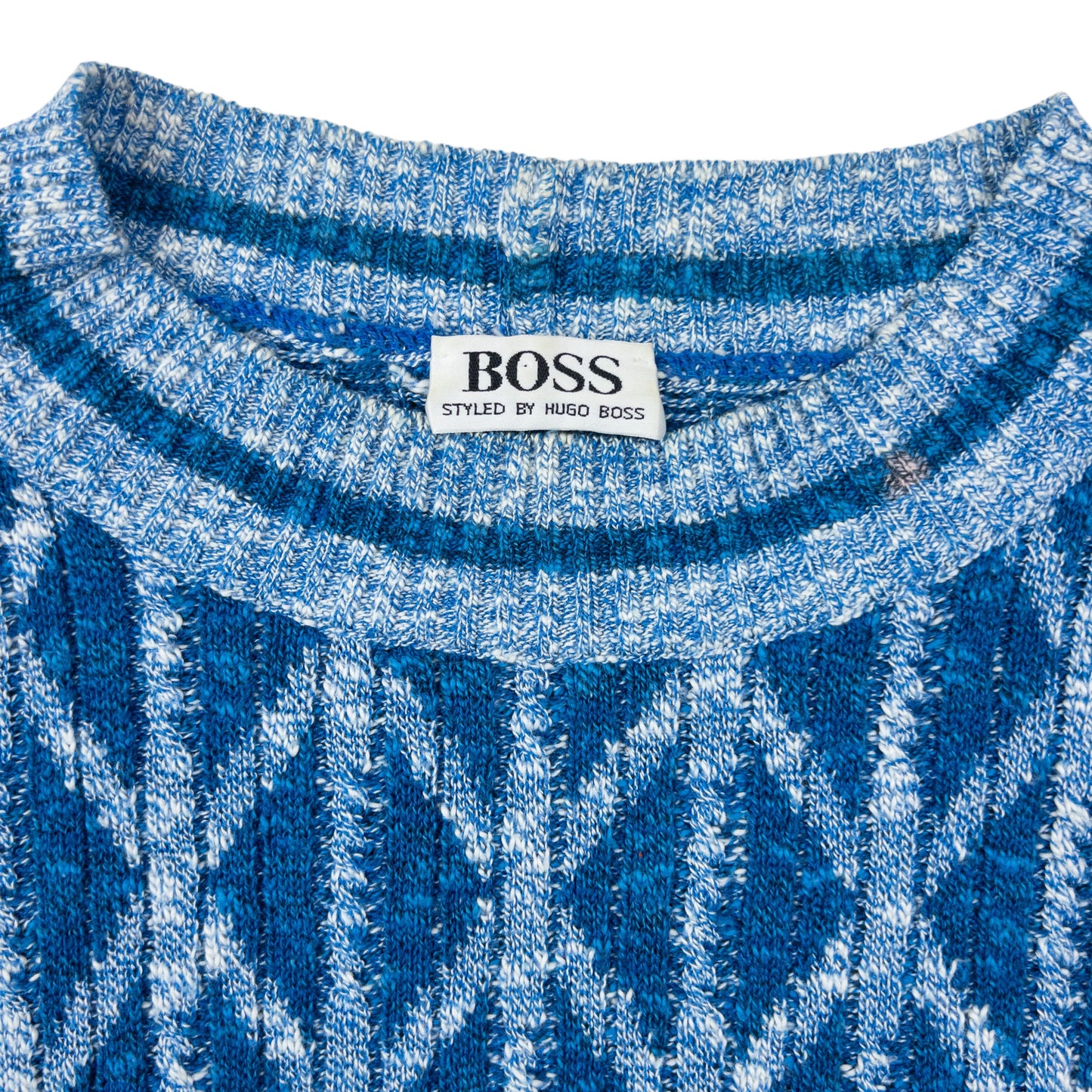 Vintage 80s Hugo Boss Pattern Knit Jumper Size L