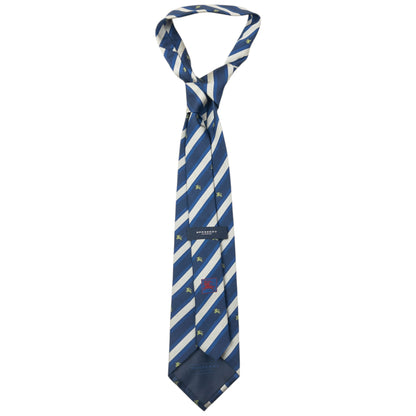 Vintage 2000s Burberry Monogram Striped Silk Tie