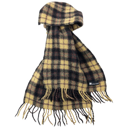Vintage 2000s Issey Miyake Checkered Wool Tassel Scarf