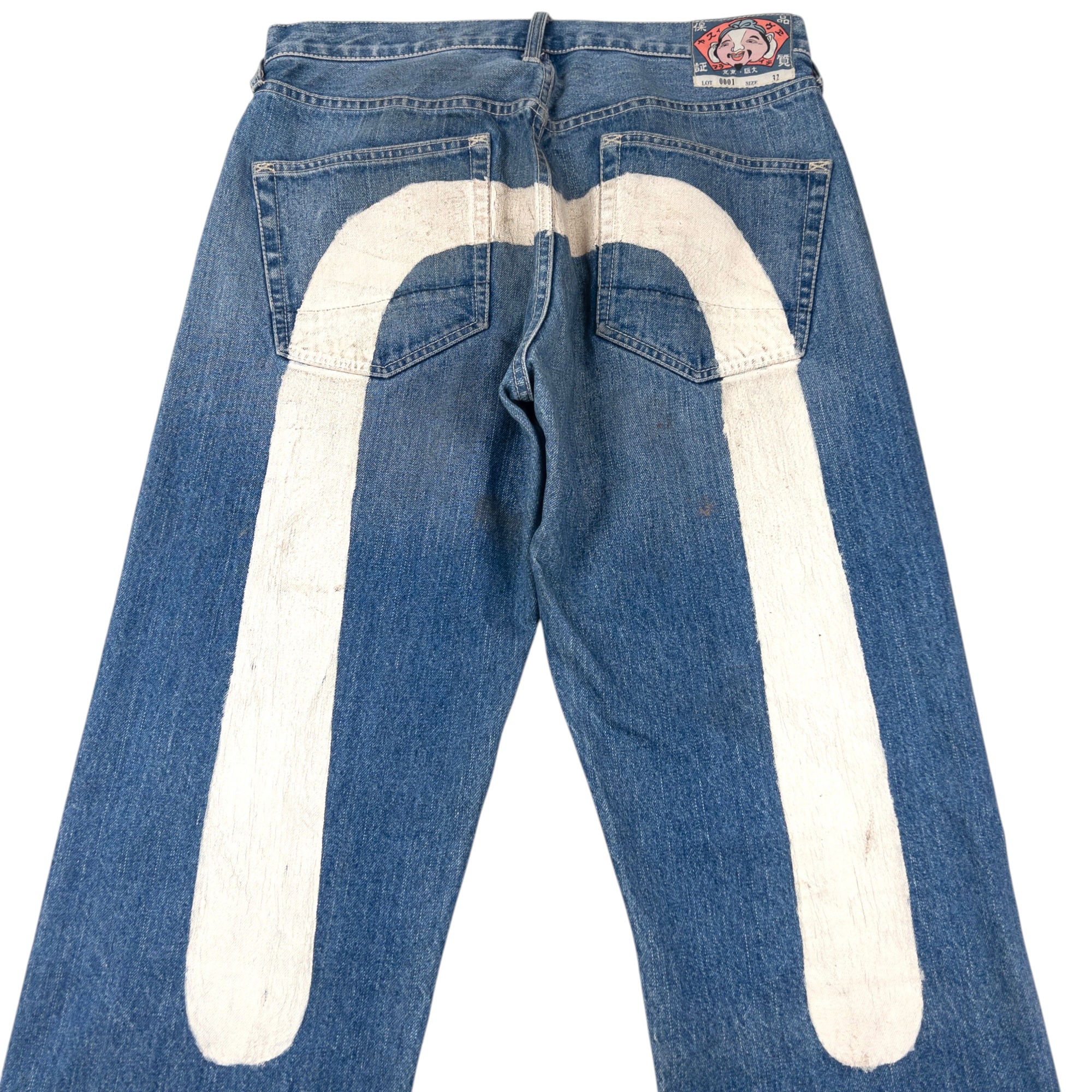 Vintage 2000s Evisu Painted Daicock Japanese Denim Jeans Size W32