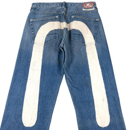Vintage 2000s Evisu Painted Daicock Japanese Denim Jeans Size W32
