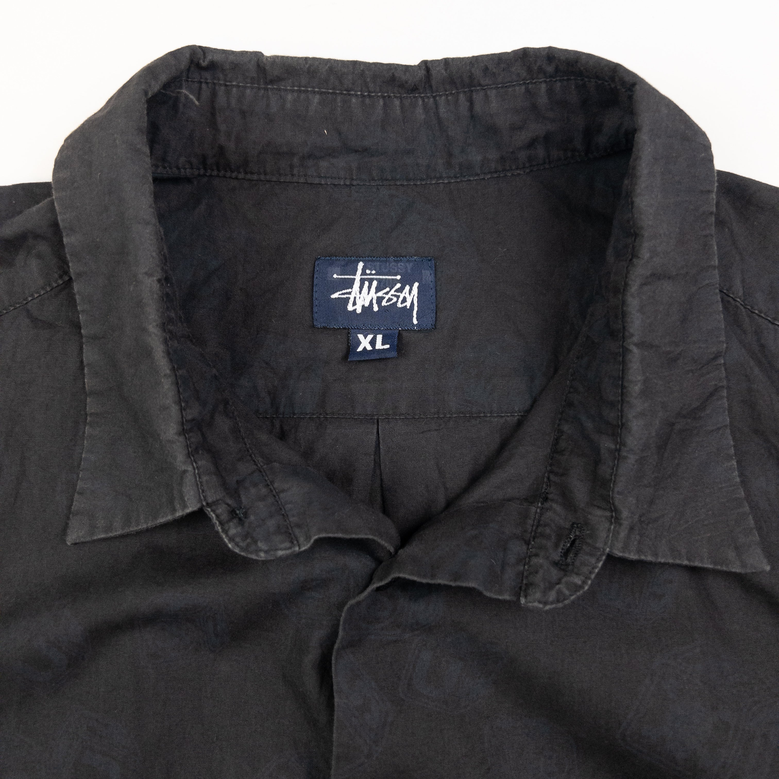 Vintage Stussy Dice Print Short Sleeve Button Up Shirt Size XL