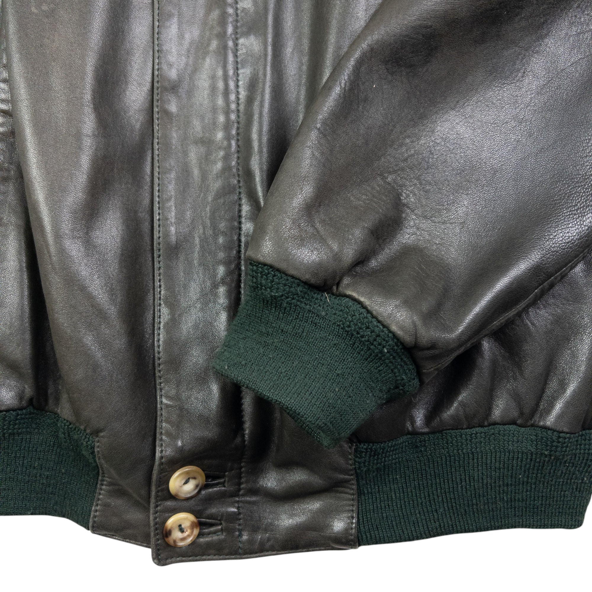 Vintage Burberry Leather Bomber Jacket Size XL