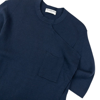 Balenciaga Paris Asymmetric Wool Dress Womens Size S