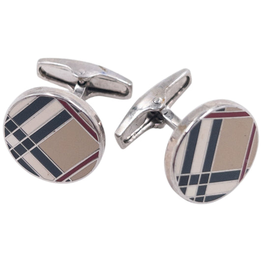 Vintage 2000s Burberry Nova Check Cufflinks