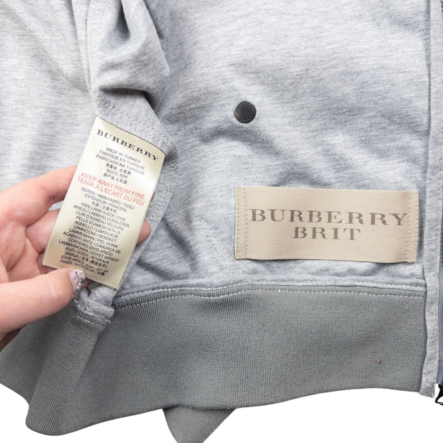 Vintage Burberry Brit Zip Up Suede Jacket Size XL