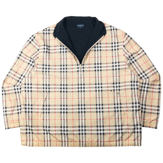 Vintage 2000s Burberry Nova Check Fleece Lined Q Zip Jacket Size XL