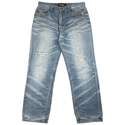 Vintage Jizo Bosatsu Embroidered Troll Japanese Denim Jeans Size W34