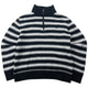 Vintage 2000s Burberry Q Zip Striped Wool Jumper Womens Size XS