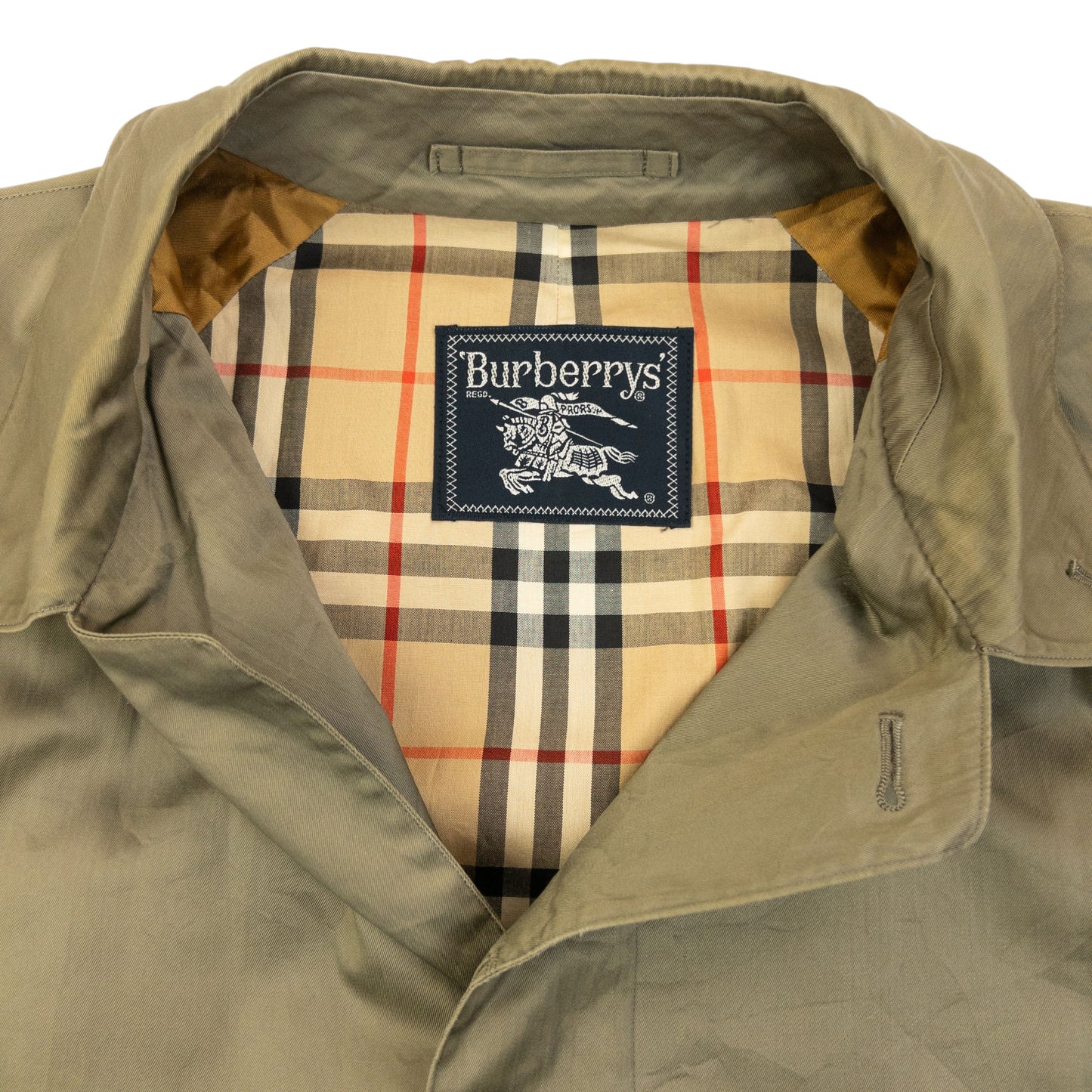 Vintage 90s Burberry Nova Check Lined Trench Jacket Size XL