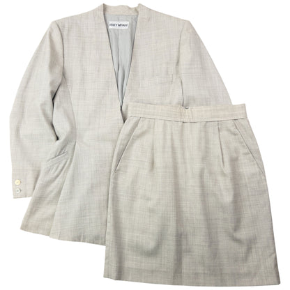 Vintage 90s Issey Miyake Pleated Jacket & Skirt Suit Set Womens Size M