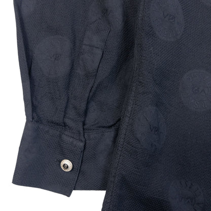Vintage 2000s Versace Classic V2 Monogram Long Sleeve Button Up Shirt in black (cotton), photo 5