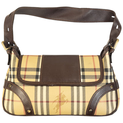 Vintage 2000s Burberry Nova Check Leather Shoulder Bag