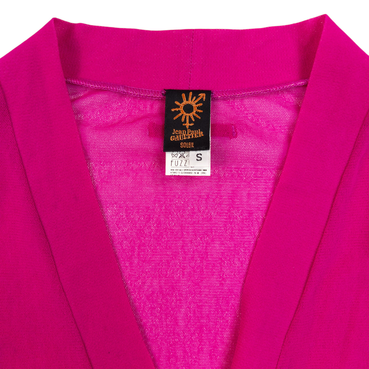 Vintage 2000s Jean Paul Gaultier Soleil Sheer Cardigan in pink, photo 3