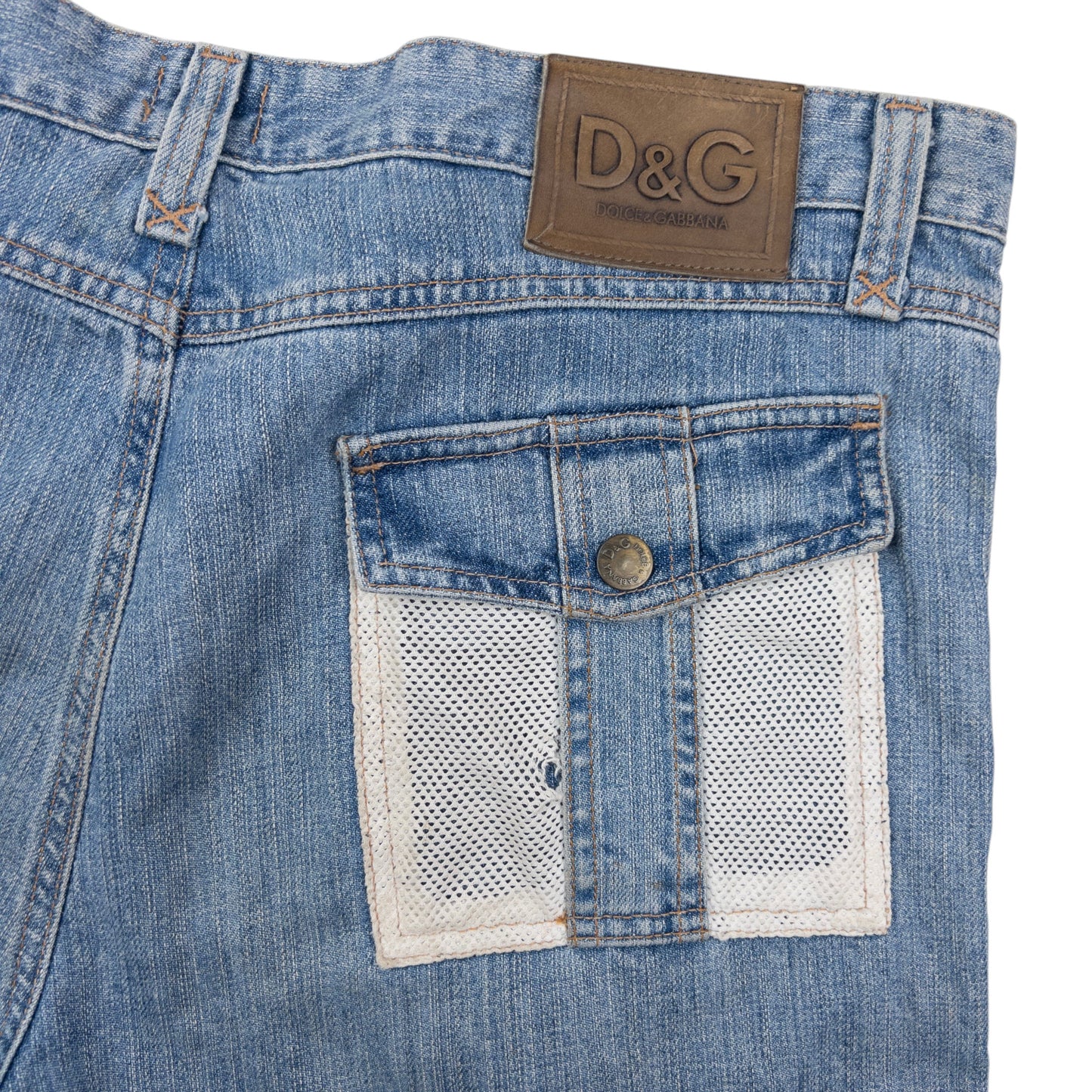 Vintage 2000s Dolce & Gabbana Mesh Cargo Pocket Denim Jeans Size W38