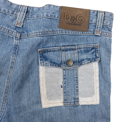 Vintage 2000s Dolce & Gabbana Mesh Cargo Pocket Denim Jeans Size W38