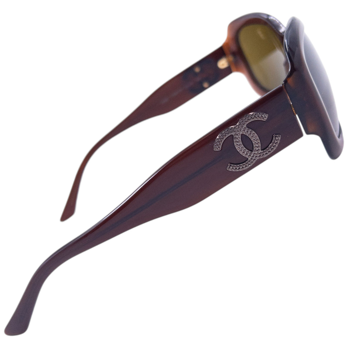 Vintage 2000s Chanel Studded Sunglasses in brown, photo 3