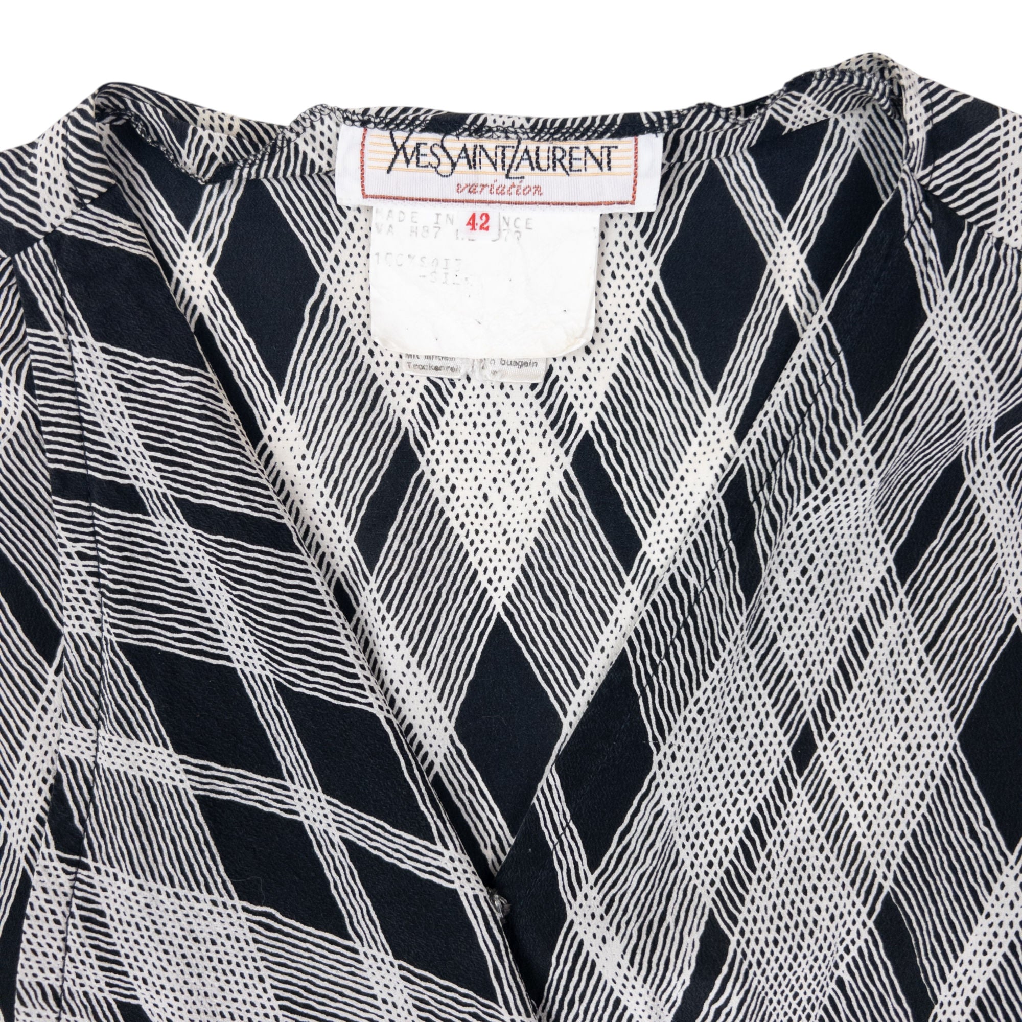 Vintage 70s YSL Yves Saint Laurent Belt Waist Silk Wrap Dress Womens Size L