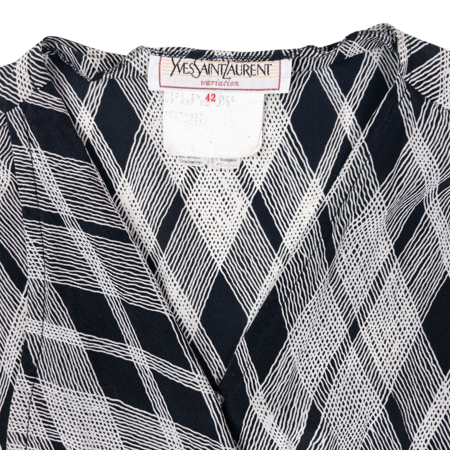 Vintage 70s YSL Yves Saint Laurent Belt Waist Silk Wrap Dress Womens Size L