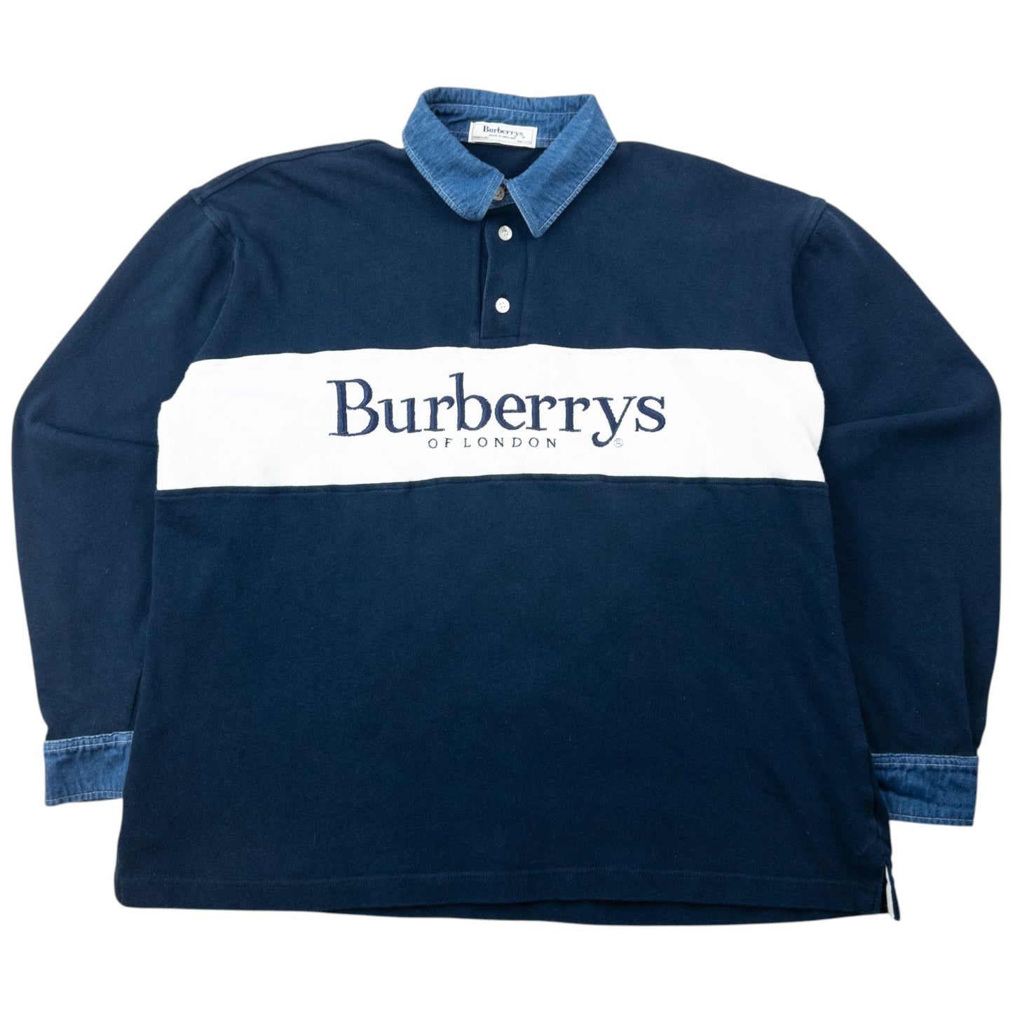 Vintage 90s Burberry Polo Sweatshirt Size XS