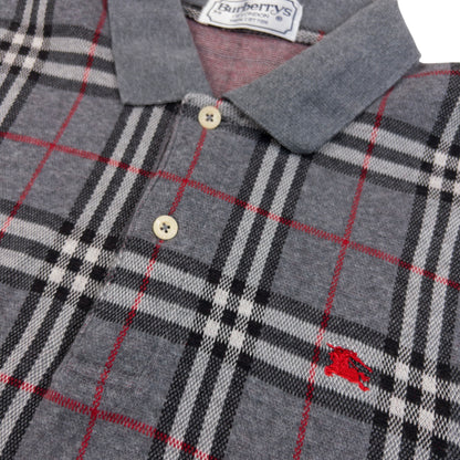 Vintage 90s Burberry Nova Check Polo Jumper Size S