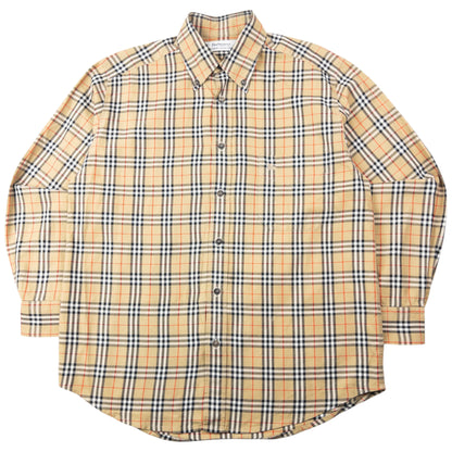Vintage 90s Burberry Nova Check Long Sleeve Button Up Shirt Size S