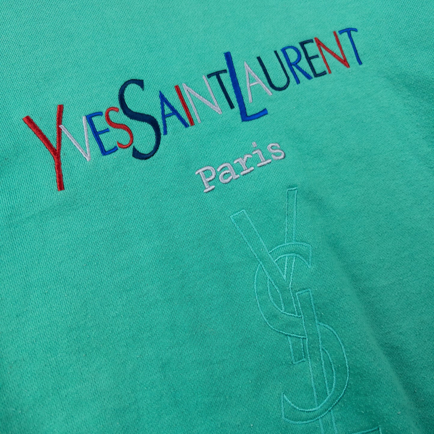 Vintage 90s YSL Yves Saint Laurent Embroidered Sweatshirt Size XS