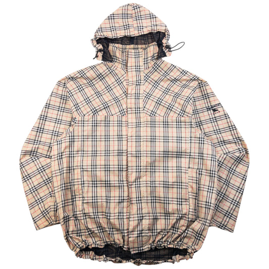 Vintage 90s Burberry Golf Nova Check Packable Jacket Size XL