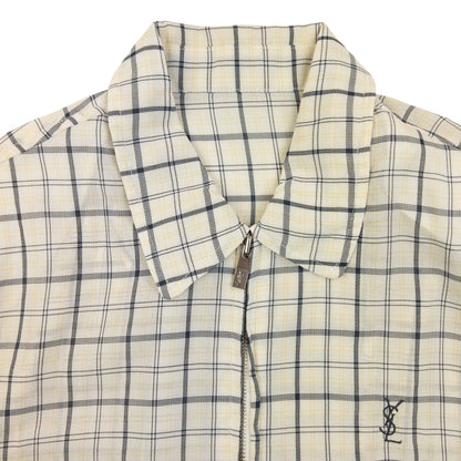 Vintage 90S YSL Yves Saint Laurent Checkered Harrington Jacket Size XS