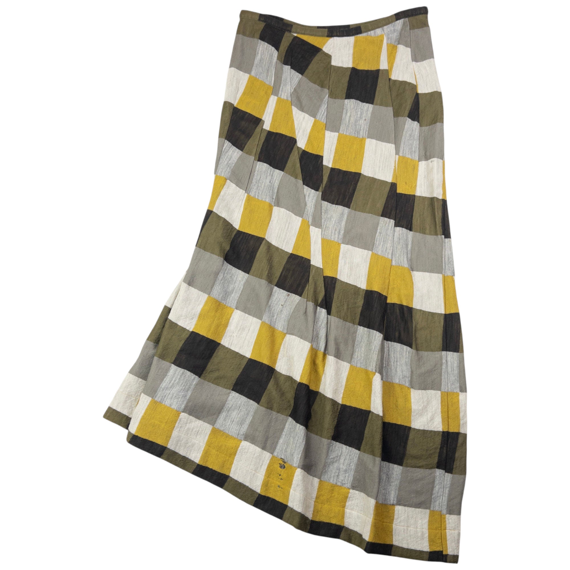 Vintage Yohji Yamamoto Asymmetric Checkered Skirt Womens Size W28