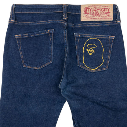 Vintage Bape Embroidered Denim Skinny Jeans Size XS