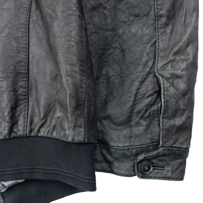 Vintage 2000s Hugo Boss Zip Up Leather Jacket Size M