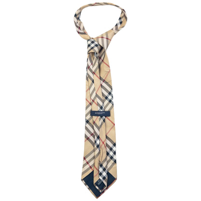 Vintage 2000s Burberry Nova Check Silk Tie