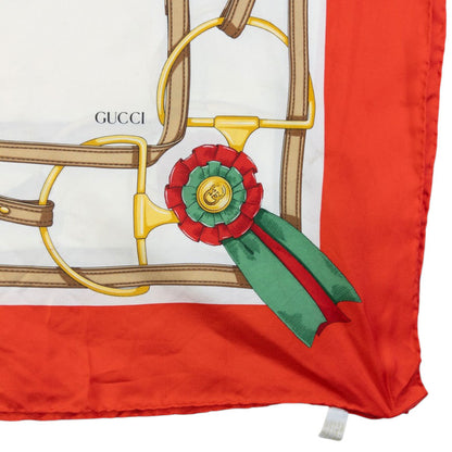 Vintage 80s Gucci Equestrian Horse Harness Print Silk Scarf