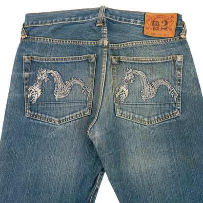 Vintage 2000s Evisu Double Dragon Gull Japanese Denim Jeans Size W31