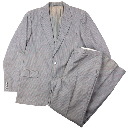 Vintage 80s Dior Monsieur Striped Jacket & Trousers Suit Set Size L