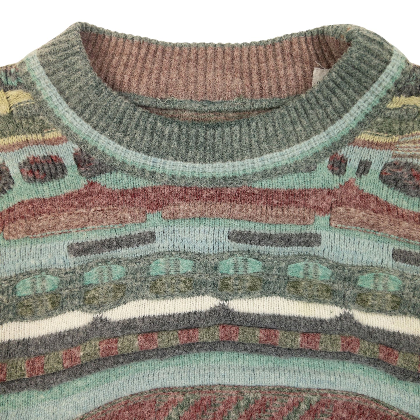 Vintage Pattern Knit Wool Jumper Size XS