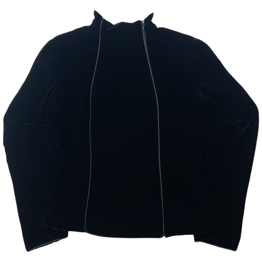 Vintage 90s Emporio Armani Asymmetric Zip Up Velour Jacket Womens Size M