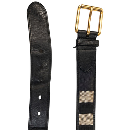 Vintage 2000s Burberry Nova Check Leather Belt Size XL