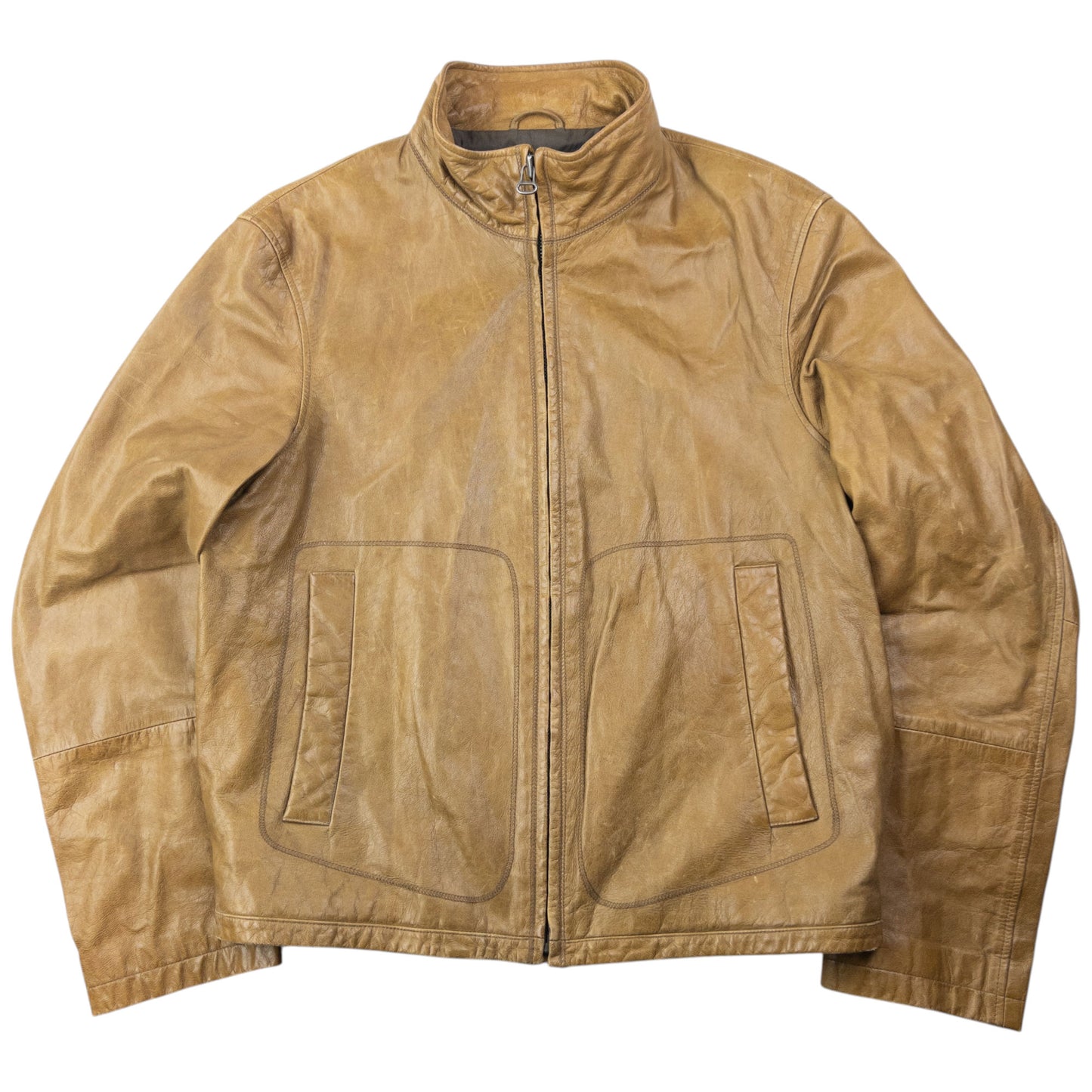 Vintage 2000s Hugo Boss Zip Up Leather Jacket Size S