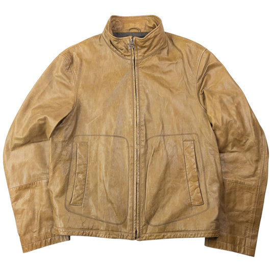 Vintage 2000s Hugo Boss Zip Up Leather Jacket Size S
